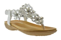 Crab 800KM Little Girl's Gladiator Floral Rhinestone Flat Sandals -Bamboo Store crab 800km white 1