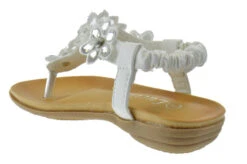 Crab 800KM Little Girl's Gladiator Floral Rhinestone Flat Sandals -Bamboo Store crab 800km white 3