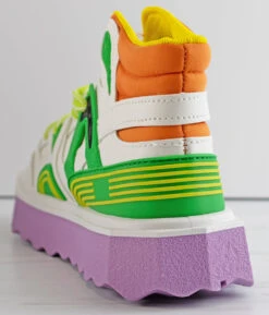 Forever Daphne 03 Women's Lace Up High Top Platform Sneakers -Bamboo Store daphne03greenmulti