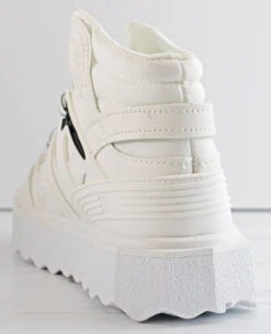 Forever Daphne 03 Women's Lace Up High Top Platform Sneakers -Bamboo Store daphne03white