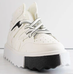 Forever Daphne 03 Women's Lace Up High Top Platform Sneakers -Bamboo Store daphne03white2