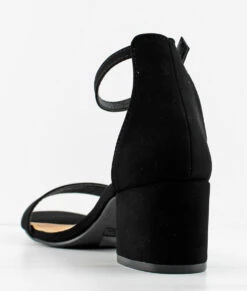 Darcie 1 Women's Single Band Low Block Heeled Dress Sandals -Bamboo Store darcie1blk