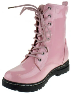 Declyn 01 Womens Patent 2 Color Lace Combat Boots Candy Red 11 -Bamboo Store declyn lemonade 4
