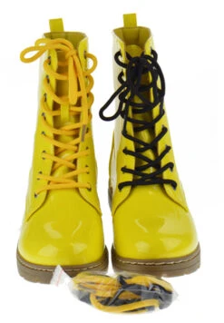 Declyn 01 Womens Patent 2 Color Lace Combat Boots Candy Red 11 -Bamboo Store declynyel 5