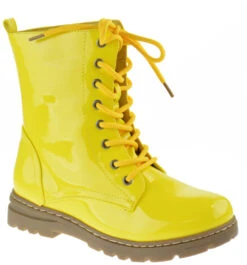 Declyn 01 Womens Patent 2 Color Lace Combat Boots Candy Red 11 -Bamboo Store declynyel 3