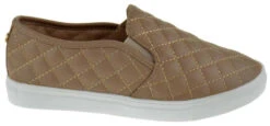 Forever Design 34 Women's Quilted Slip On Sneakers -Bamboo Store design 34 taupe 2
