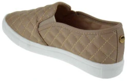 Forever Design 34 Women's Quilted Slip On Sneakers -Bamboo Store design 34 taupe 3