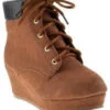 Snowball 52 Girls Lace Up Ankle Wedge Booties
