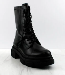 BOMB Womens Zip Up Ankle Combat Boots