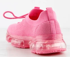 Flow 19K Little Girls Flyknit Lace Up Athletic Sneakers -Bamboo Store flow19kfuschia 3
