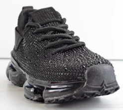 Forever Flow 22k Little Girls Rhinestone Embellished Lace Up Sneakers