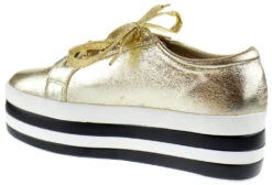 Follow 1 Women's Platform Lace Up Sneaker -Bamboo Store follow gold 3