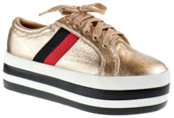 Follow 1 Women's Platform Lace Up Sneaker -Bamboo Store follow rose gold 1