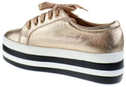 Follow 1 Women's Platform Lace Up Sneaker -Bamboo Store follow rose gold 3
