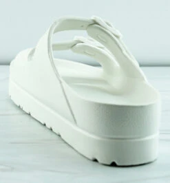 Bamboo Glee 01 Women's Double Buckle Jelly Platform Sandals -Bamboo Store glee01white