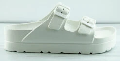 Bamboo Glee 01 Women's Double Buckle Jelly Platform Sandals -Bamboo Store glee01white2