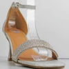 H. Wine 03 Women's Rhinestone Embellished Low Dress Heels -Bamboo Store h.wine03silver2