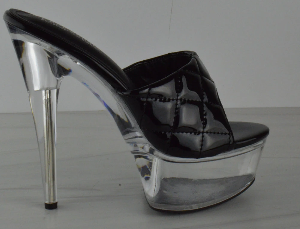 Hainey Women's Cross Stitch Clear Platform Stiletto High Heels 4 Hainey Women's Cross Stitch Clear Platform Stiletto High Heels - Image 2