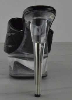 Hainey Women's Cross Stitch Clear Platform Stiletto High Heels 7 Hainey Women's Cross Stitch Clear Platform Stiletto High Heels -Bamboo Store haineyblk 3