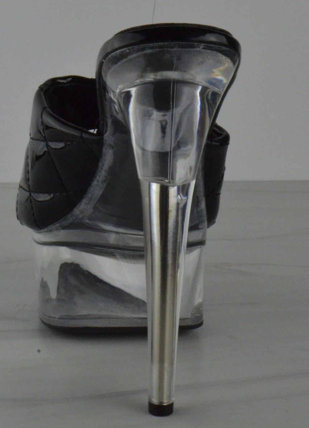 Hainey Women's Cross Stitch Clear Platform Stiletto High Heels 5 Hainey Women's Cross Stitch Clear Platform Stiletto High Heels - Image 3