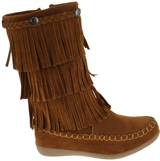 Hobo Little Girls 3 Layer Knee High Fringe Moccasin Boots 7 Hobo Little Girls 3 Layer Knee High Fringe Moccasin Boots - Image 5