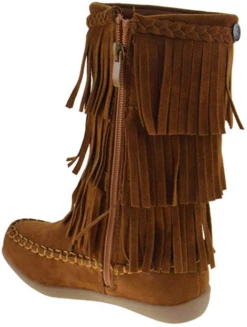 Hobo Little Girls 3 Layer Knee High Fringe Moccasin Boots 22 Hobo Little Girls 3 Layer Knee High Fringe Moccasin Boots -Bamboo Store hobo3