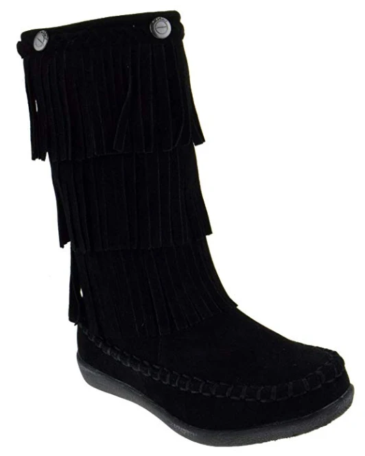 Hobo Little Girls 3 Layer Knee High Fringe Moccasin Boots 3 Hobo Little Girls 3 Layer Knee High Fringe Moccasin Boots
