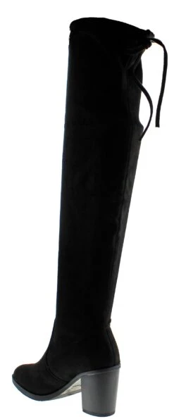 Hugo 39 Women's Thigh High Drawstring High Heel Boots -Bamboo Store hugo39blk3