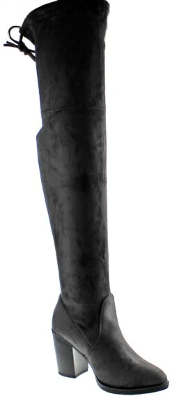 Hugo 39 Women's Thigh High Drawstring High Heel Boots -Bamboo Store hugo39grey1