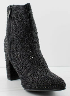 Forever Iceberg 12 Women's Rhinestone Embellished Pointed Toe Ankle Booties