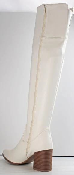 Iris 43 Women's Knee High Block Heeled Boots 16 Iris 43 Women's Knee High Block Heeled Boots -Bamboo Store iris43white3