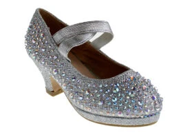 Ivy 20k Girls Rhinestone Embellished Cross Strapped Heels -Bamboo Store ivy20k 1