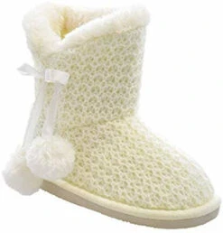 KB5145 Girl's Pull Up Knitted Shearling Boot -Bamboo Store kb5145w