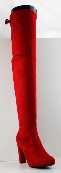 Keen 1 Women's Faux Suede Thigh High Heeled Boots