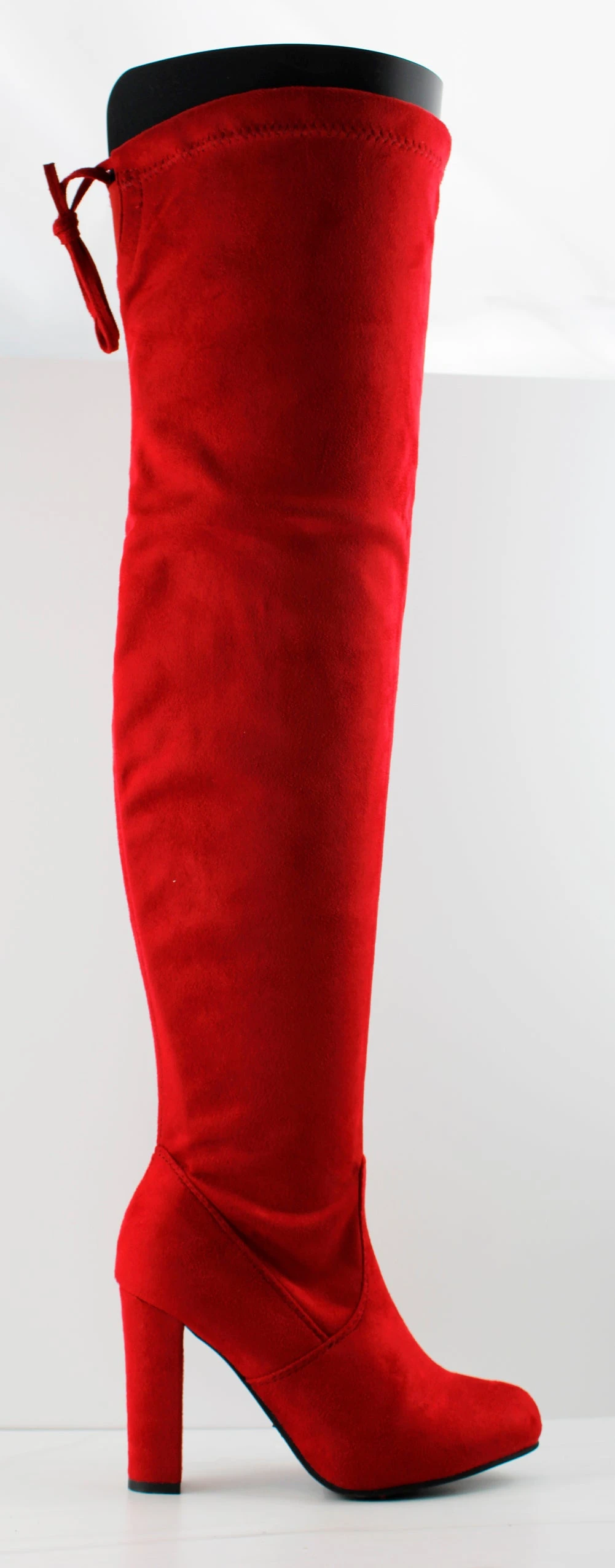 Keen 1 Women's Faux Suede Thigh High Heeled Boots 4 Keen 1 Women's Faux Suede Thigh High Heeled Boots - Image 2