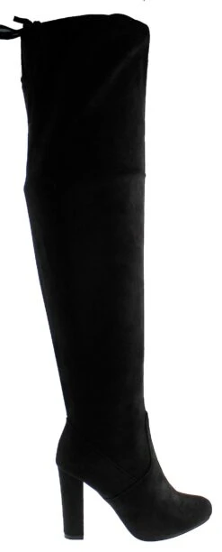 Keen 1 Women's Faux Suede Thigh High Heeled Boots 19 Keen 1 Women's Faux Suede Thigh High Heeled Boots -Bamboo Store keenblk2
