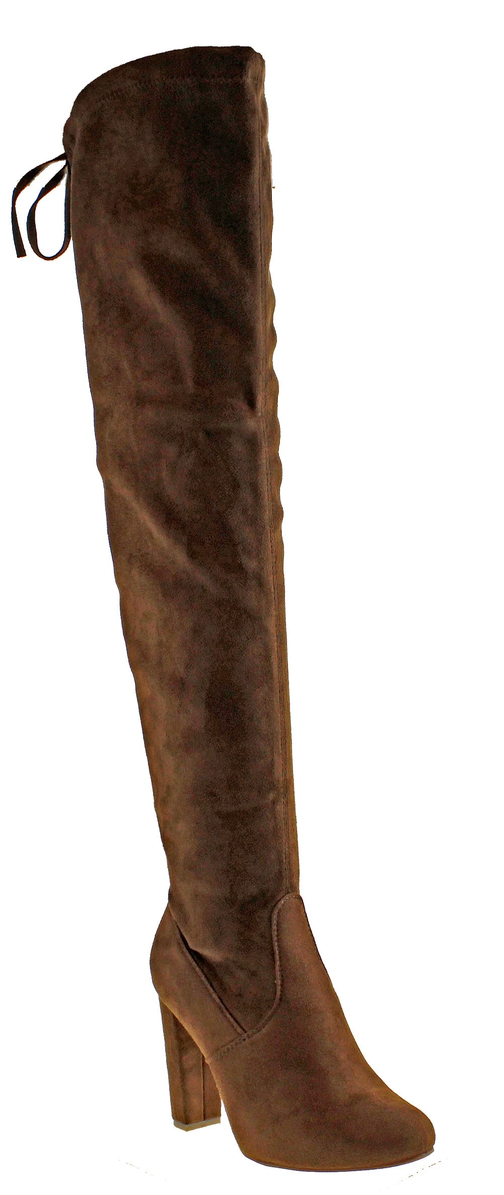 Keen 1 Women's Faux Suede Thigh High Heeled Boots 6 Keen 1 Women's Faux Suede Thigh High Heeled Boots - Image 4