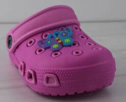 Little Kids Decorated Sling Back Classic Rubber Clogs -Bamboo Store kidsdecoratedslingbackfuschia 3