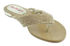 Kylie 09 Gladiator Rhinestone Thong Flat Sandals 11 Kylie 09 Gladiator Rhinestone Thong Flat Sandals -Bamboo Store kylie 09 gold 1