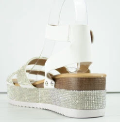 Forever Luxury 43 Women's Rhinestone Double Band Buckled Platform Sandals 13 Forever Luxury 43 Women's Rhinestone Double Band Buckled Platform Sandals -Bamboo Store lUXURY43 4