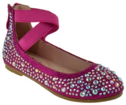 Larissa 83K Little Girls Rhinestone Elastic Strap Ballet Flats 24 Larissa 83K Little Girls Rhinestone Elastic Strap Ballet Flats -Bamboo Store larissa 83k fuchsia 1