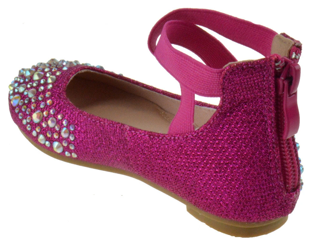Larissa 83K Little Girls Rhinestone Elastic Strap Ballet Flats 8 Larissa 83K Little Girls Rhinestone Elastic Strap Ballet Flats - Image 6