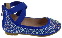 Larissa 83K Little Girls Rhinestone Elastic Strap Ballet Flats 22 Larissa 83K Little Girls Rhinestone Elastic Strap Ballet Flats -Bamboo Store larissa 83k royal blue 2