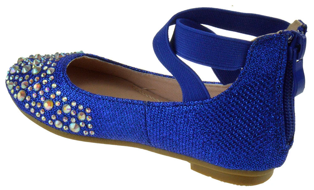 Larissa 83K Little Girls Rhinestone Elastic Strap Ballet Flats 6 Larissa 83K Little Girls Rhinestone Elastic Strap Ballet Flats - Image 4