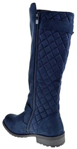 Forever Mango 23 Women's Suede Riding Knee High Buckle Boot -Bamboo Store mango 23 navy