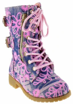 Mango 61KA Baby Girls Knee High Buckle Combat Boot