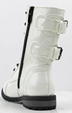 Mango 01K Little Girl's Lace Up Mid Calf Patent Combat Boots 13 Mango 01K Little Girl's Lace Up Mid Calf Patent Combat Boots -Bamboo Store mango01k 2