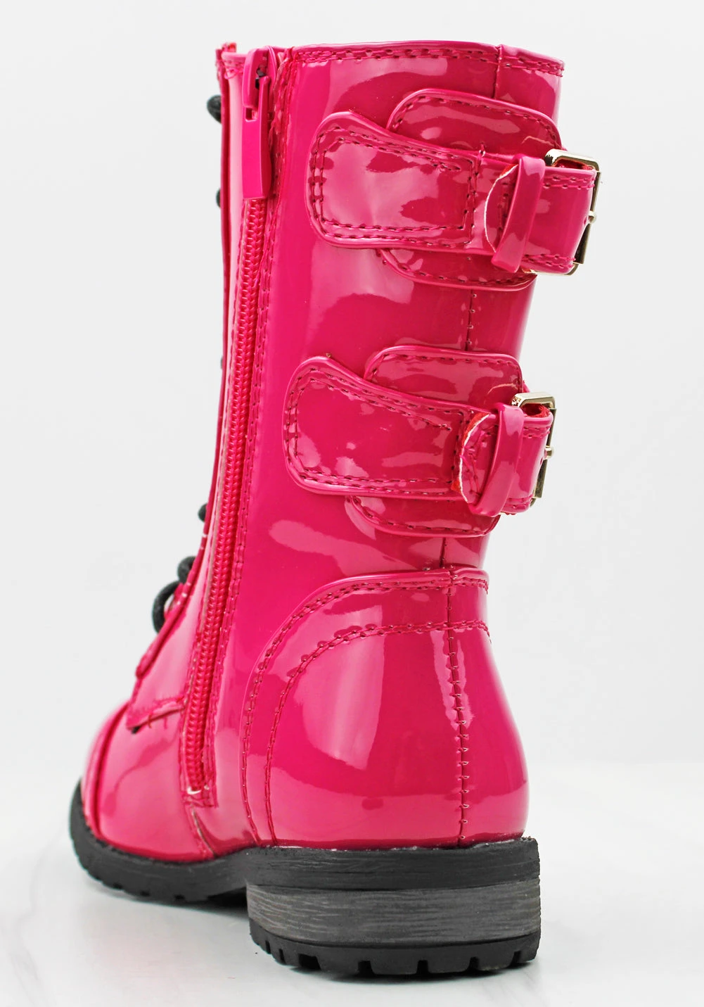 Mango 01K Little Girl's Lace Up Mid Calf Patent Combat Boots 11 Mango 01K Little Girl's Lace Up Mid Calf Patent Combat Boots - Image 9