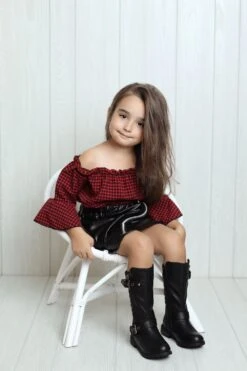 Pack 95K Little Girls Quilted Knee High Riding Zipper Boots -Bamboo Store mango2