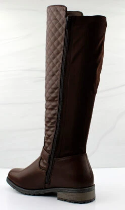 Forever Mango 35 Women's Knee High Quilted Riding Boots -Bamboo Store mango35brown 3